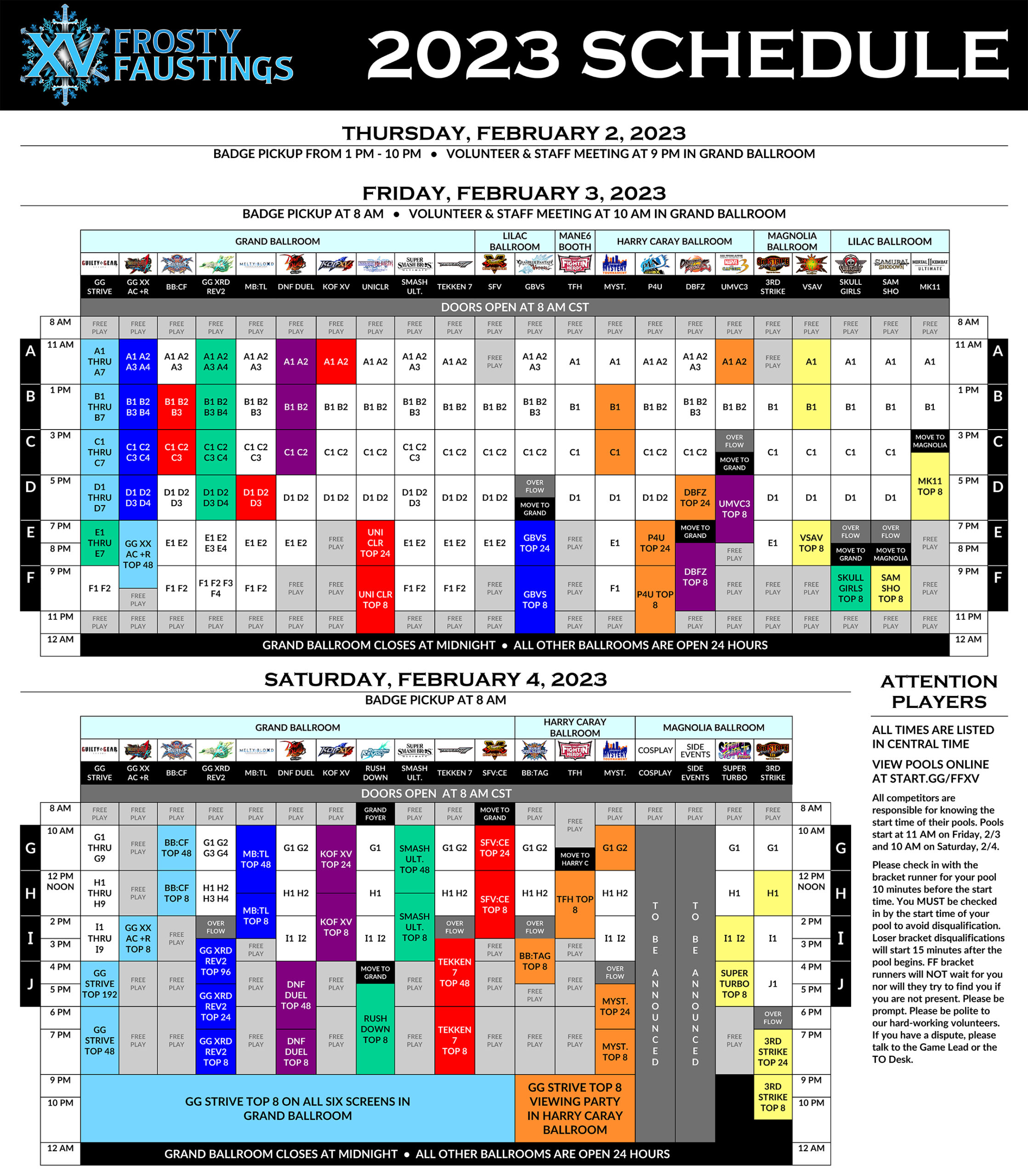 Schedule Frosty Faustings